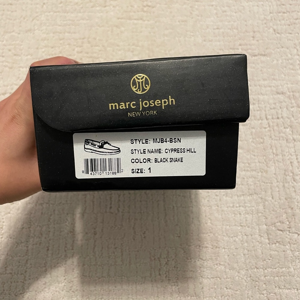 Marc Joseph New York Cypress Hill Kids unisex Leather Loafer in Black Snake sz 1 - Picture 12 of 13